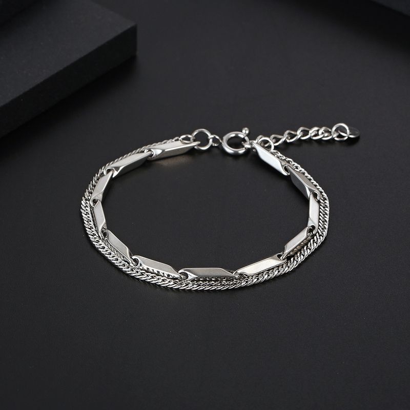 Hot Selling Titanium Steel Double Layer Men's Trendy Niche Design Neutral Ins Men And Women Match Couple Bracelet_voghion.com