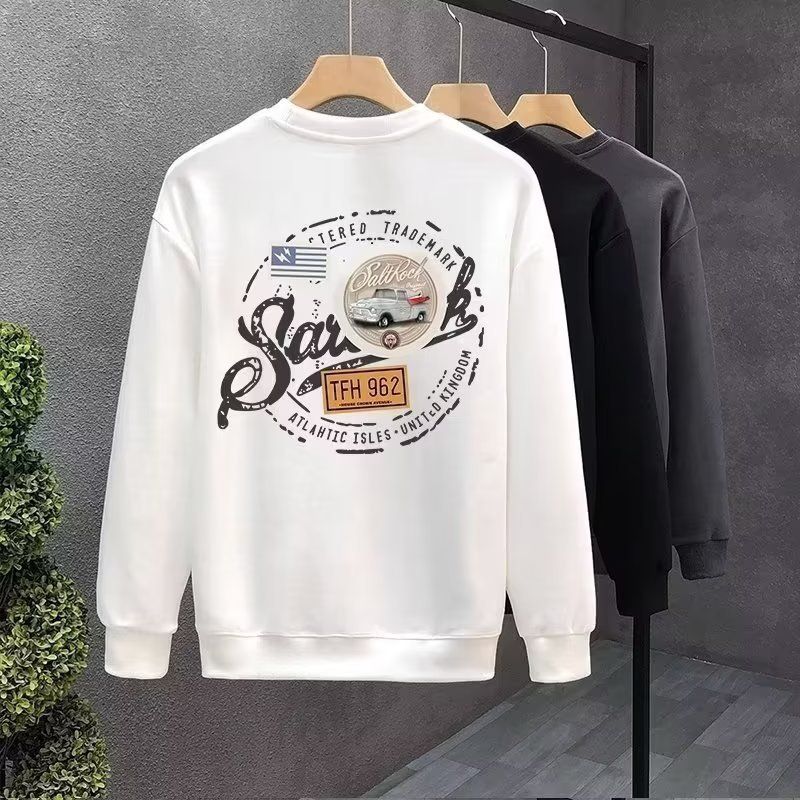 Men's Clothing Crewneck Sweat Men's Loose Design Sense Smiley Print American Style Retro Instagram Style Fashionable Brand Top for Spring and Autumn_voghion.com