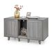 2-Door Cat Litter Box Enclosure With Winding Entry And Scratching Board_voghion.com