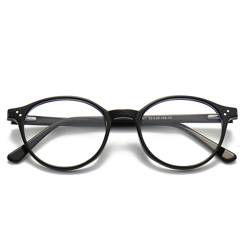 New 8356 elastic leg round, unisex TR90 frame, mirror, anti blue light glasses, flat mirror_voghion.com