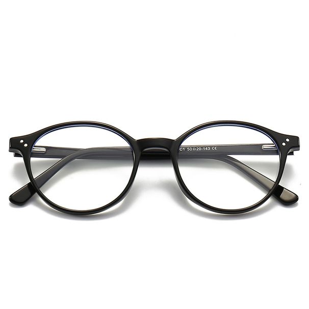 New 8356 elastic leg round, unisex TR90 frame, mirror, anti blue light glasses, flat mirror_voghion.com