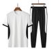 Herrenbekleidung Sommer Kurzarmanzug Herren Freizeit Eis Seide Männer mittleren Alters Plus Size Sporthose zweiteiliger Anzug Fett_voghion.com