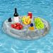 Porta bevande e vassoio per snack gonfiabile in PVC ecologico - Accessorio galleggiante per feste in piscina (stabile, durevole e multifunzionale)_voghion.com