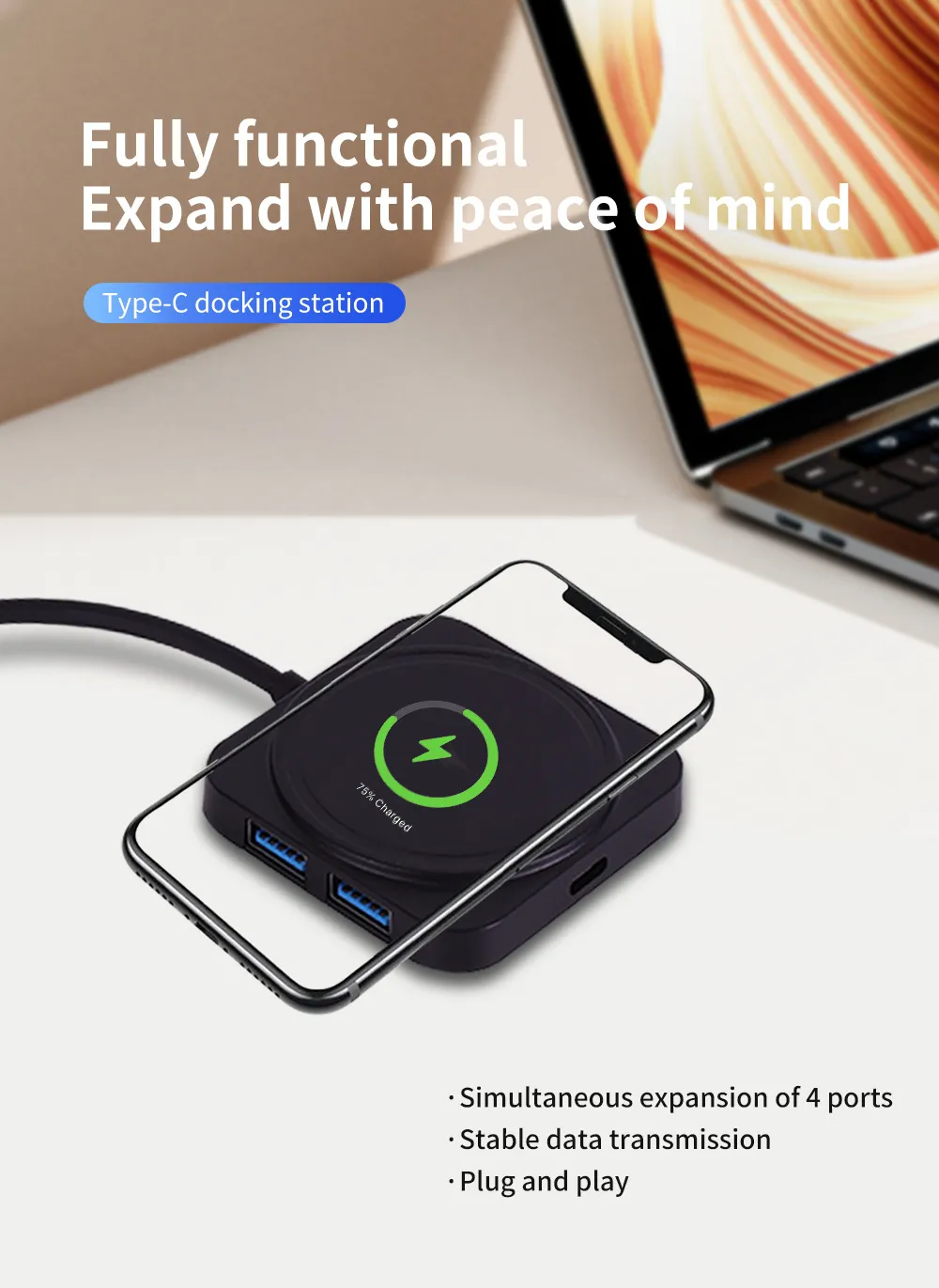 USB HUB 3.0, jeden až štyri, viacrýchlostný hub, počítačový USB rozbočovač, 4-portový USB expandér_voghion.com