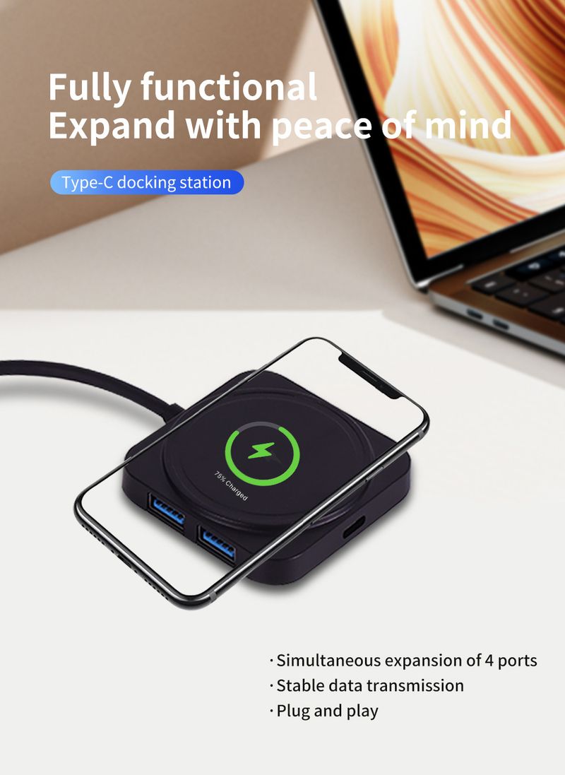 Hub USB 3.0 Um para quatro Hub multivelocidade para computador Divisor USB Expansor USB de 4 portas_voghion.com