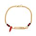 Cavigliera in titanio per donna, bracciale in acciaio inossidabile placcato oro vero, piccolo bracciale Azabache incisibile a mano_voghion.com