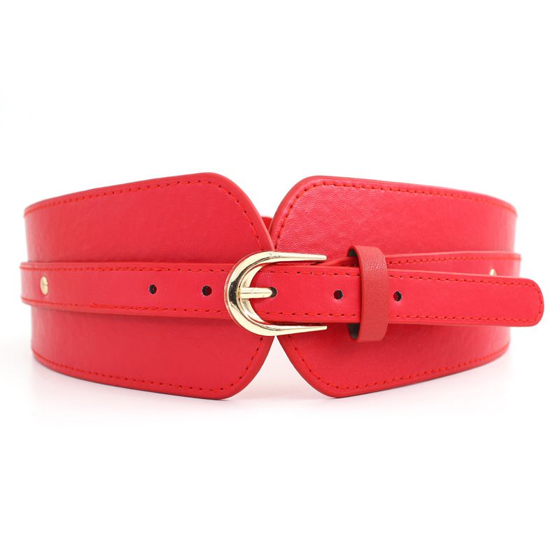 Wide Belt For Women With Pin Buckle Decoration, Elastic PU Band, Stretch Waist Cincher, Two Sizes Available_voghion.com
