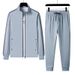 Spring Autumn Large Men's Open Shirt Sports And Leisure Set Two Piece Pants Versatile_voghion.com