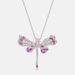 Ciondolo a forma di libellula rosa chiaro con diamanti ad alto tenore di carbonio in argento S925 pieno di diamanti colorati, ciondolo con clavicola di personalità_voghion.com