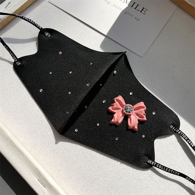 Bow Inlaid Brick Ice Silk Mask Windproof Adjustable Thermal Mask_voghion.com