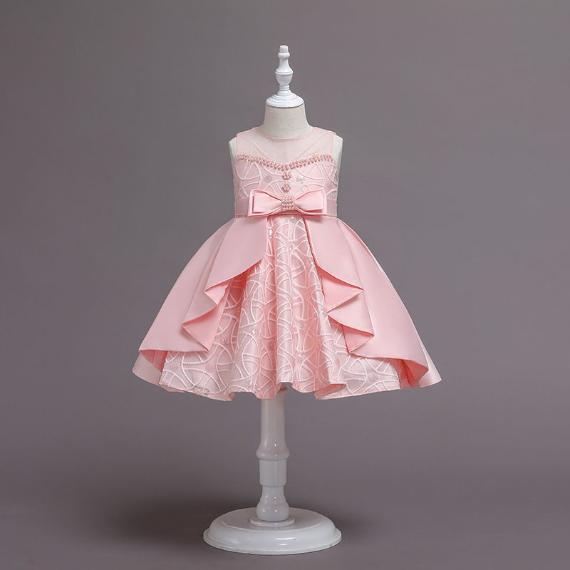 Kids’ Clothing Performance Dress Children's Wedding Dress Satin Dress Skirt_voghion.com