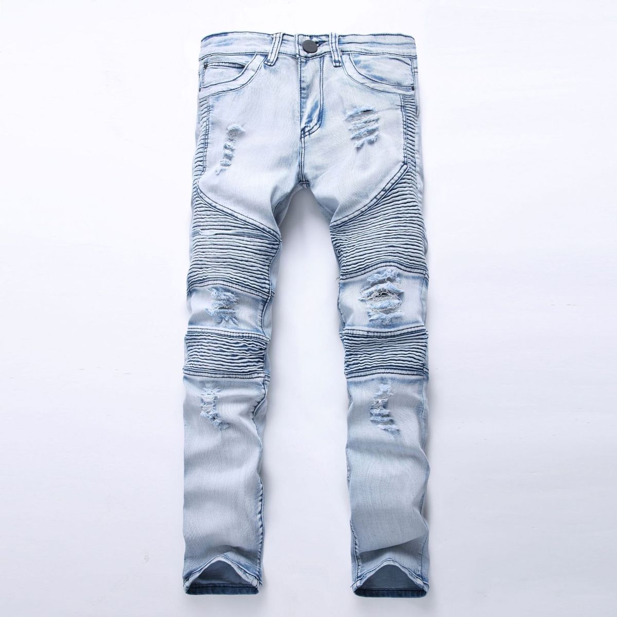 Premium Products Men's Jeans With Personalized Trendy Folds, Slim Fit And Elastic Fit, Men's Fashionable Pants_voghion.com