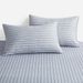 Gray Striped Textured Mattress Cover Polyester 3D Printed Bedspread_voghion.com