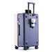 Luggage Large Capacity Suitcase Zipper 20 Boarding Case Color Matching White And Blue Travel Bag Mother And Child Thickened Trolley Case_voghion.com