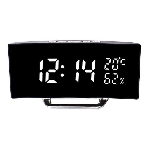 Horloge multifonctionnelle à écran LED incurvé avec affichage de la température et de l'humidité 7816_voghion.com