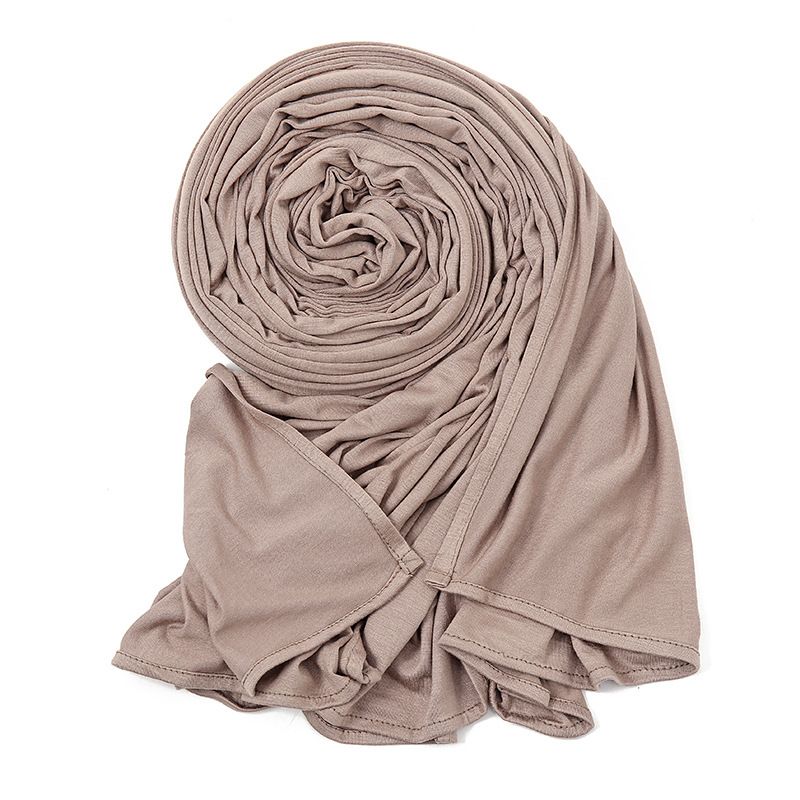 Apparel Accessories Single Color Large Size Mercerized Cotton Convenient Scarf High Quality Modal High Quality Curled Edge Long Scarf Headscarf_voghion.com