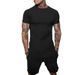 CT Hot Selling Solid Color T-Shirt + Five-Point Men's Summer Short Sleeve Shorts Set Breathable Style_voghion.com