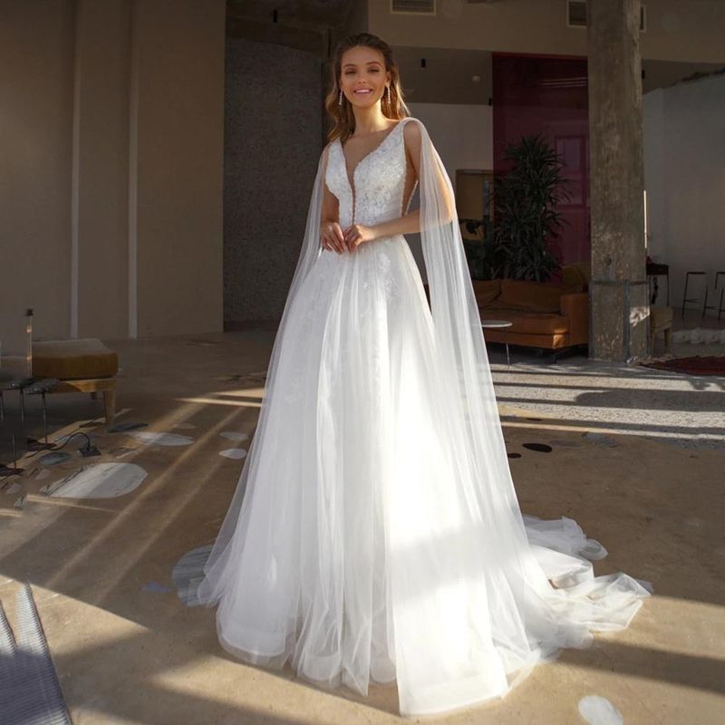 Women's hot selling sexy deep V high slit backless high waist slim tail wedding dress bridesmaid evening dress_voghion.com