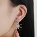 Fashion New Snowflake Style Full Diamond Back Hanging Hexagram Stud Earrings Accessories_voghion.com