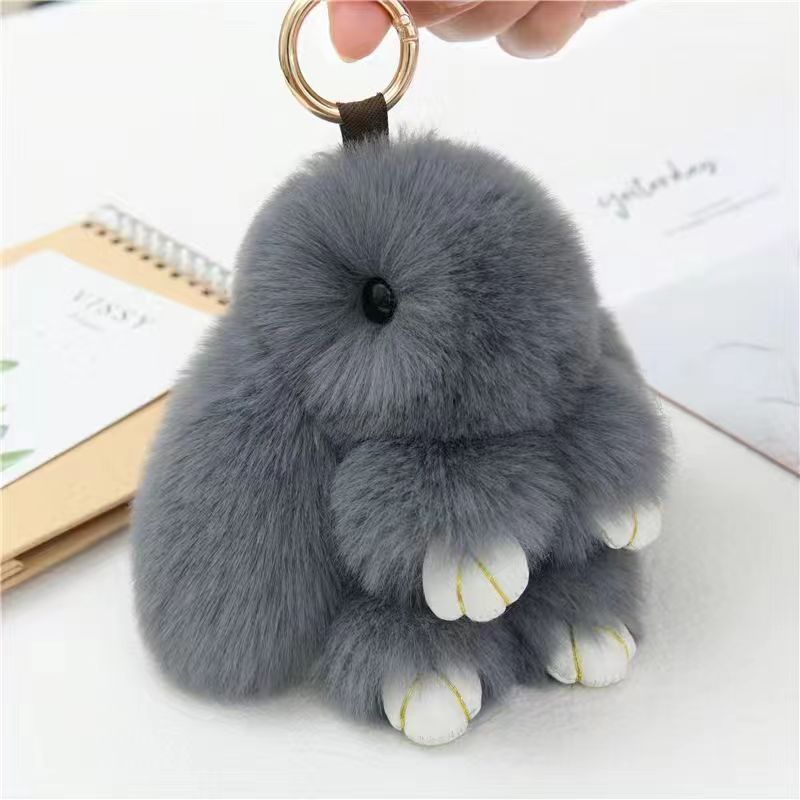 Ciondolo per borsa con ciondolo di coniglio carino e carino, ciondolo portachiavi per auto con gioielli di coniglio morto di peluche carino imitazione giocattolo di coniglio_voghion.com