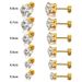 Titanium Steel Zircon Earrings – Fashion 6-Claw Round Studs, 18K Gold Plated Unisex Piercing Jewelry_voghion.com