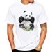 Unbeatable Quality 2024 Panda Flower Pattern Printed Men's T-shirt Loose Short Sleeve_voghion.com