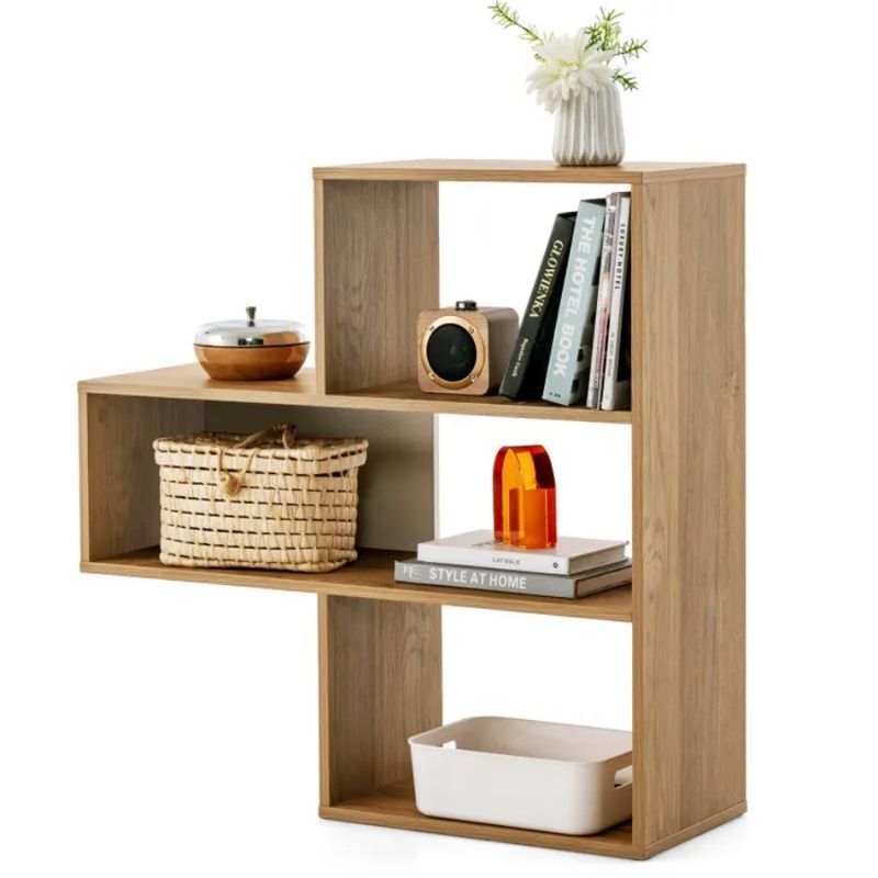 Open Device Room Organizer Bookcase 3-Shelf Convex Anti-Toppling Bookshelf With_voghion.com