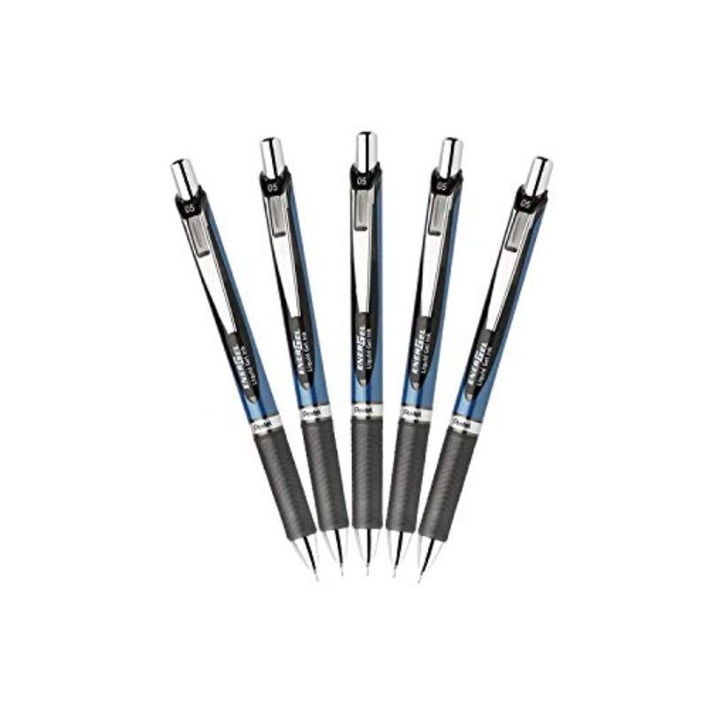 EnerGel RTX Retractable Liquid Gel Pen 0.5mm Fine Line Needle Tip Black Ink Pack Of 5_voghion.com
