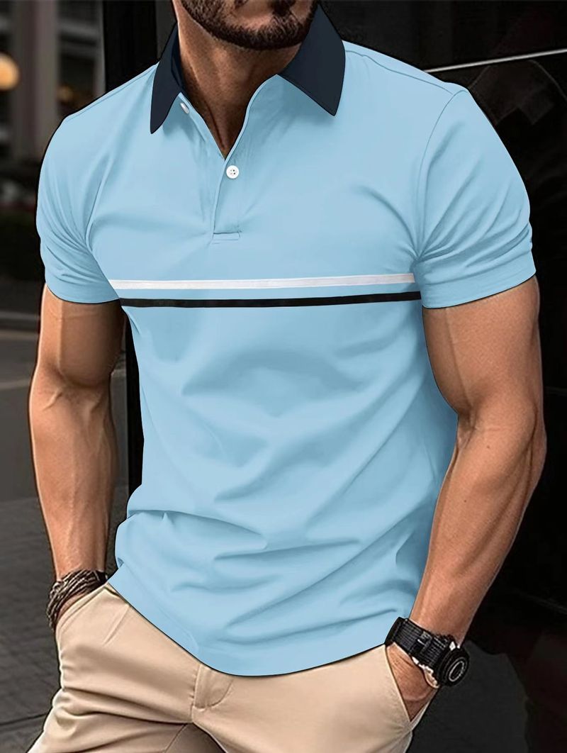 Herrenbekleidung Sommer-Poloshirt Zum Überziehen Herren Muscle Sports Kurzarm-Poloshirt_voghion.com