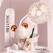 1pc Mini Bear Portable Handheld Battery Operated Fan Desk Fan; USB Rechargeable Battery Operated Fan; 3 Speeds Silent Desk Fan Mini Small Fan_voghion.com