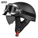 3C-Certified Carbon Fiber Vintage Motorcycle Half Helmet – Retro Japanese & Cruiser Style, Interchangeable Lenses_voghion.com