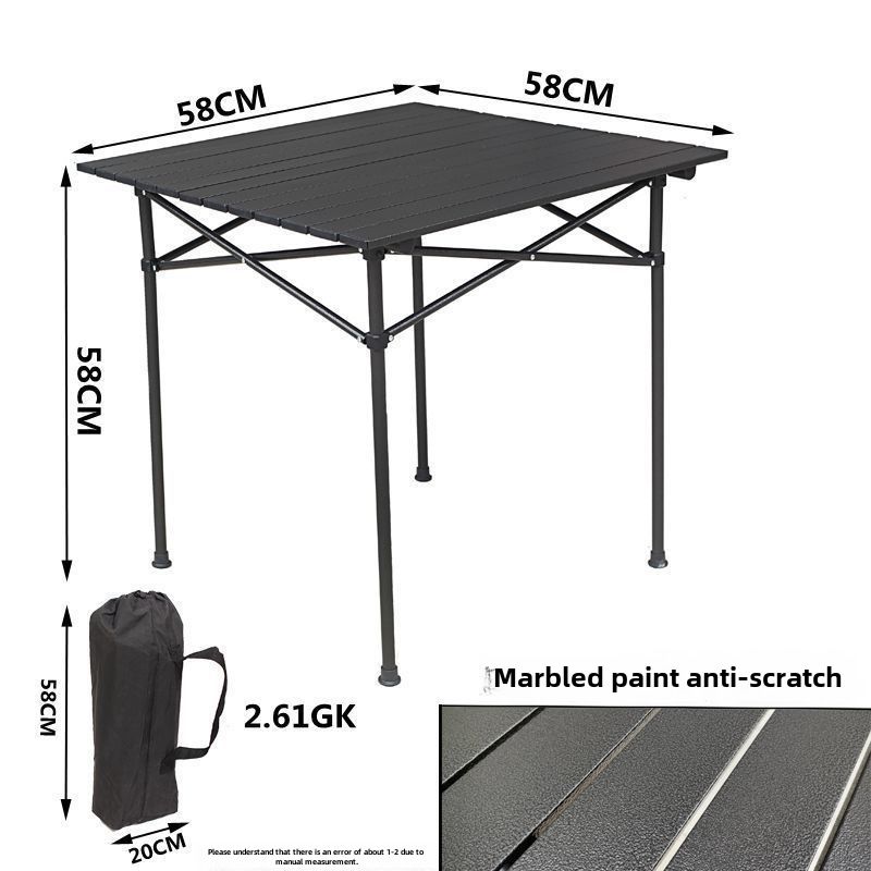 Outdoor Camping folding table camping picnic equipment supplies barbecue stall portable ultra-light aluminum alloy egg roll table_voghion.com