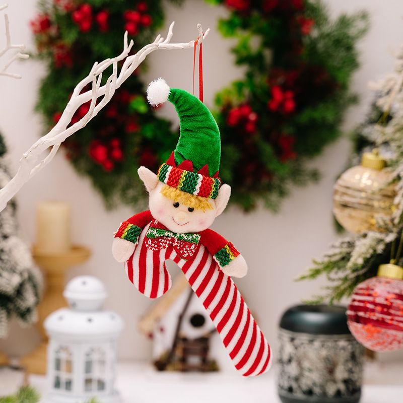 Christmas decorations elf pendant fabric cane pendant cane elf action figure pendant_voghion.com