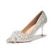 Wedding High Shallow Mouth, Fine Heels, Sequins, Glitter Rhinestones, Bowknot, Single Shoes, Women's Shoes_voghion.com