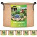 Strap Bags With Grow Pack Garden 20 20 Gallon Pots 5 For Handles Gall Aeration Tan Planting And 5Pack Fabric Container Nonwoven_voghion.com