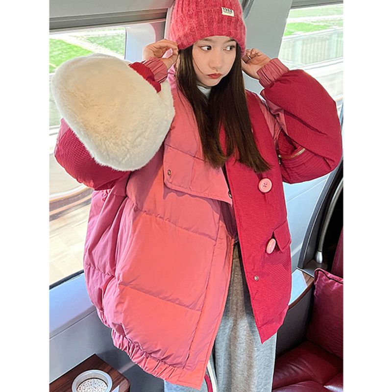 2023 winter new style niche design street-level down jacket for women short loose bread coat Korean style cotton-padded jacket_voghion.com