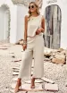 Heißer verkauf 2023 Sommer Leinen Hose Sets Elegante Mode Casual Ärmelloses Top und Hosen Anzug Zwei Stück Set für Frauen passenden Outfit_voghion.com