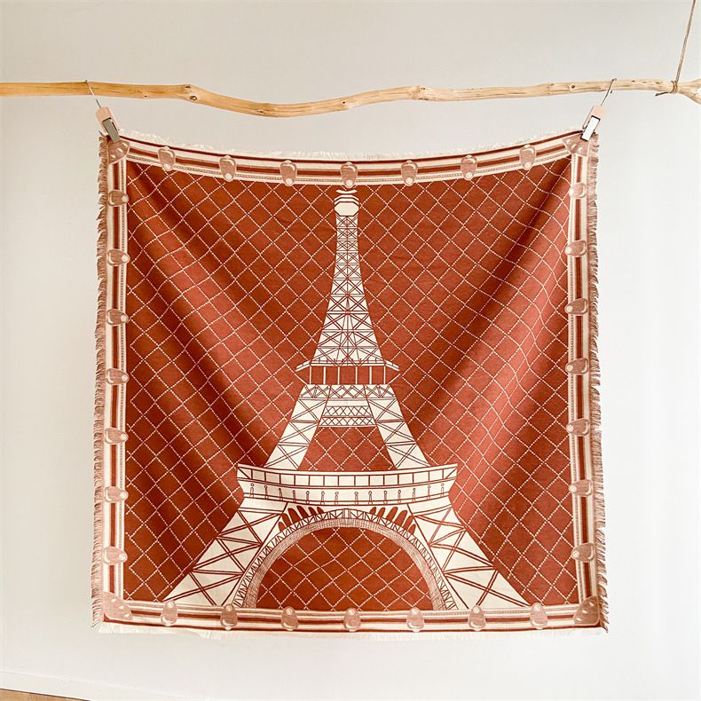 Sciarpa in stile retrò, scialle versatile in cashmere caldo a torre invernale, sciarpa quadrata, scialle bifacciale da donna_voghion.com