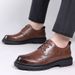 Euro Step Frühling und Herbst Business Formal Leder für Männer, weiche Sohle Bräutigam Hochzeit Brogue Freizeitschuhe_voghion.com