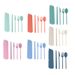 Eco-Friendly Wheat Straw Cutlery Set 4-Piece Portable Utensils Fork Spoon Chopsticks Knife BPA-Free Travel Home Use_voghion.com