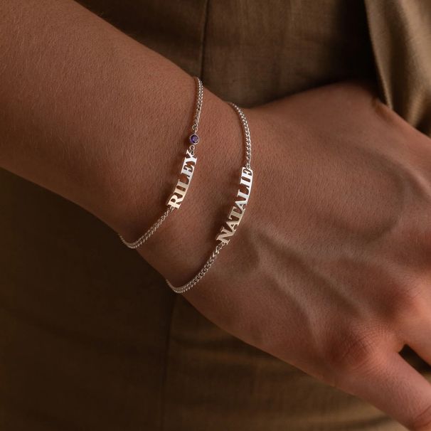 Personalized Name Design Cuban Chain DIY Custom English Letter Bracelet_voghion.com