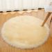 Plush Nordic Wool Bedroom Bedside Bay Window Mat Home Round Carpet Rug_voghion.com