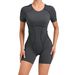3D Aesthetic Sports Yoga One-Piece Tight-Fitting Short-Sleeve Backless Bodysuit Fitness Suit_voghion.com
