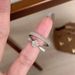 Starlight Princess Square 1.5ct Brushed Diamond Couple Rings Light Luxury Niche Design Vintage Open Ring_voghion.com