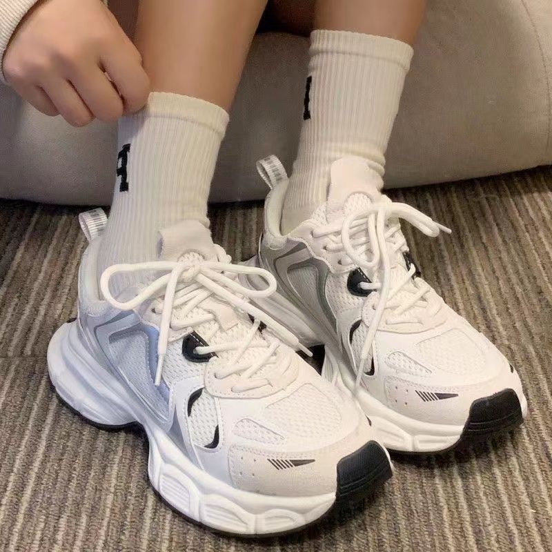 Tênis femininos Dad 2024 Mesh Casual Running Sports Versátil Sola grossa Respirável Tênis Ins Trend D-4_voghion.com