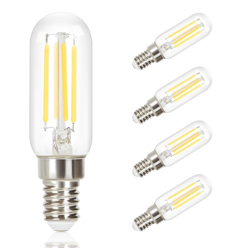 4ER LED Glühbirne E14 Vintage Lampe -T25 WarmWeiß Filament Leuchtmittel Edison Glühlampe 2700K 4W Birne Glas Antike Energiesparlampe Für Haus Bar Café_voghion.com