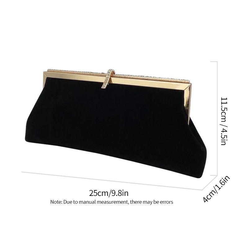 Autunno e inverno nuova pochette in velluto borsa da cena da donna mondana borsa per abiti con diamanti borsa per banchetti borsa a tracolla versatile dal temperamento_voghion.com