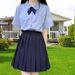 Basic JK Uniform Solid Color Shirt Japanese School Black Pleated Women Summer Academy Style Short Skirt Full Set_voghion.com