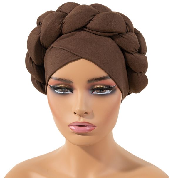 Hot Sale In Europe And America, Milk Silk Braided Turban Hat, Solid Color Sponge Headband Hat, Bohemian Style Turbans_voghion.com
