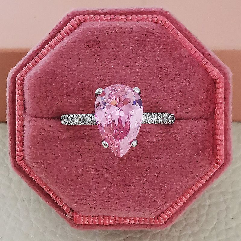 3A Zircon Ingelegde Volledige Diamant Super Flash Verlovingsring_voghion.com